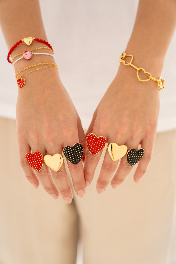 Set X5 Pulseras Love Red + Aretes By Jose y Cami