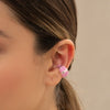 Earcuff Rayas Silver fucsia