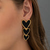 Maxi Aretes Corazón negro