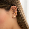 Set De Aretes 1 Par De Topos Y 2 Earcuff fucsia y naranja