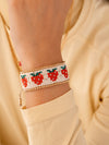 Pulsera Tejida Fresas + Aretes