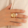 Set X4 Anillos Flores