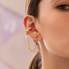 Set Aretes + Earcuff Con Cristales