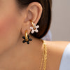 Set X3 Candongas Earcuffs Flores Dorado